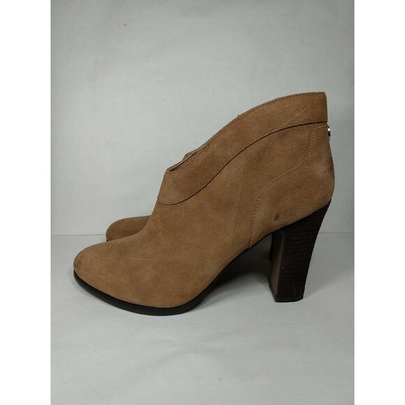 Crown Vintage Ivvy Women's Size 11 M Booties Ankle Brown Leather Side Zip Heels - Picture 3 of 10